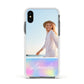 Personalised Unicorn Stars Photo Apple iPhone Xs Impact Case White Edge on Black Phone