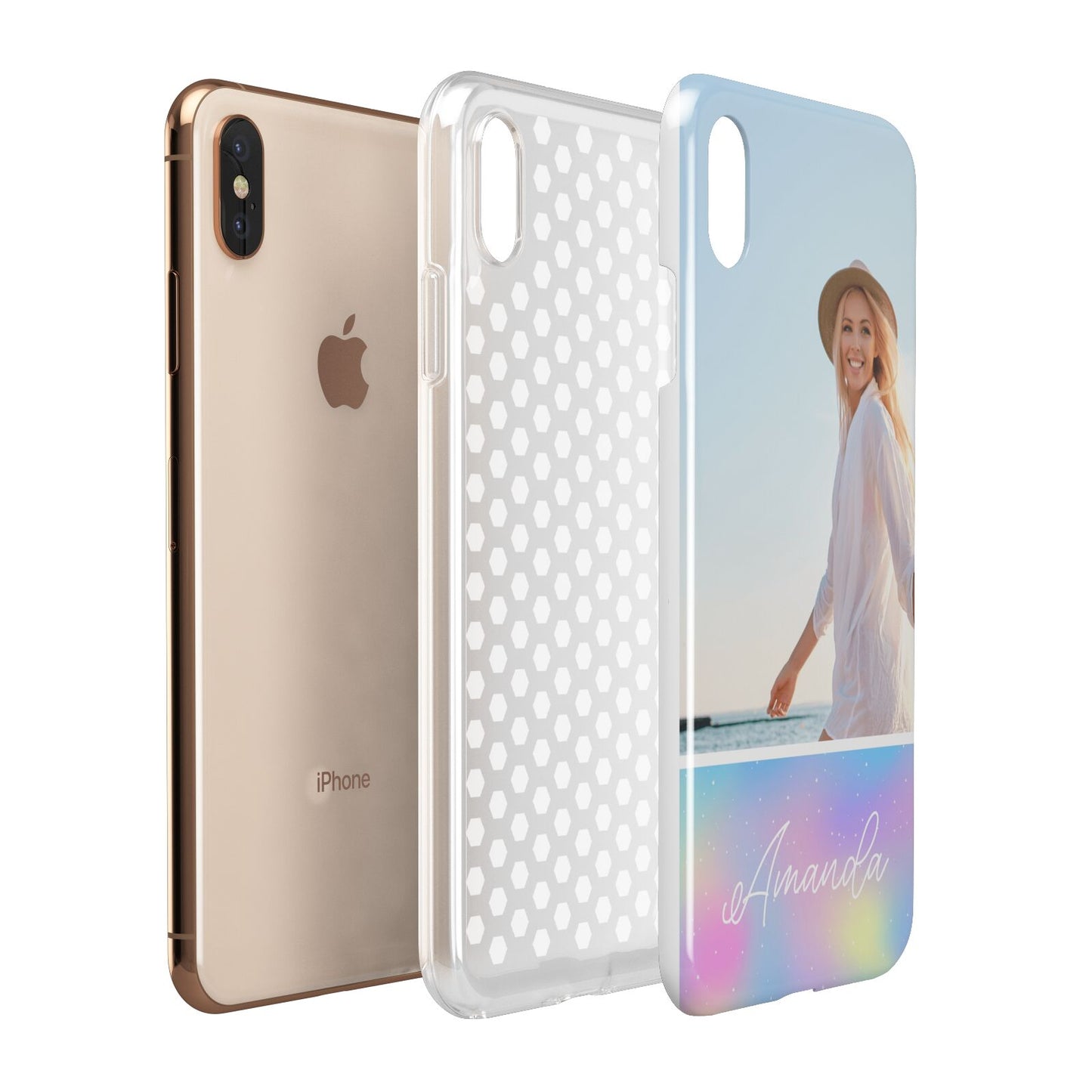 Personalised Unicorn Stars Photo Apple iPhone Xs Max 3D Tough Case Expanded View