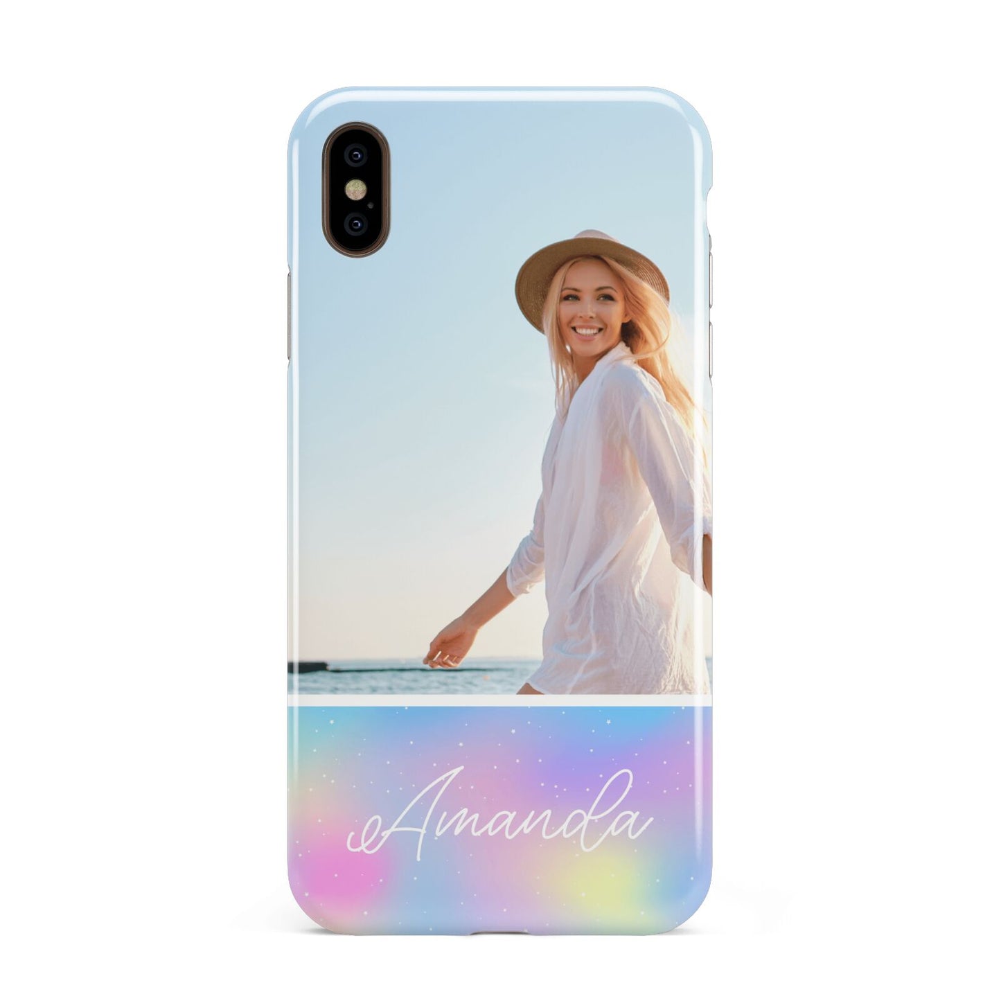 Personalised Unicorn Stars Photo Apple iPhone Xs Max 3D Tough Case