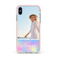 Personalised Unicorn Stars Photo Apple iPhone Xs Max Impact Case Pink Edge on Silver Phone