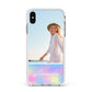 Personalised Unicorn Stars Photo Apple iPhone Xs Max Impact Case White Edge on Silver Phone