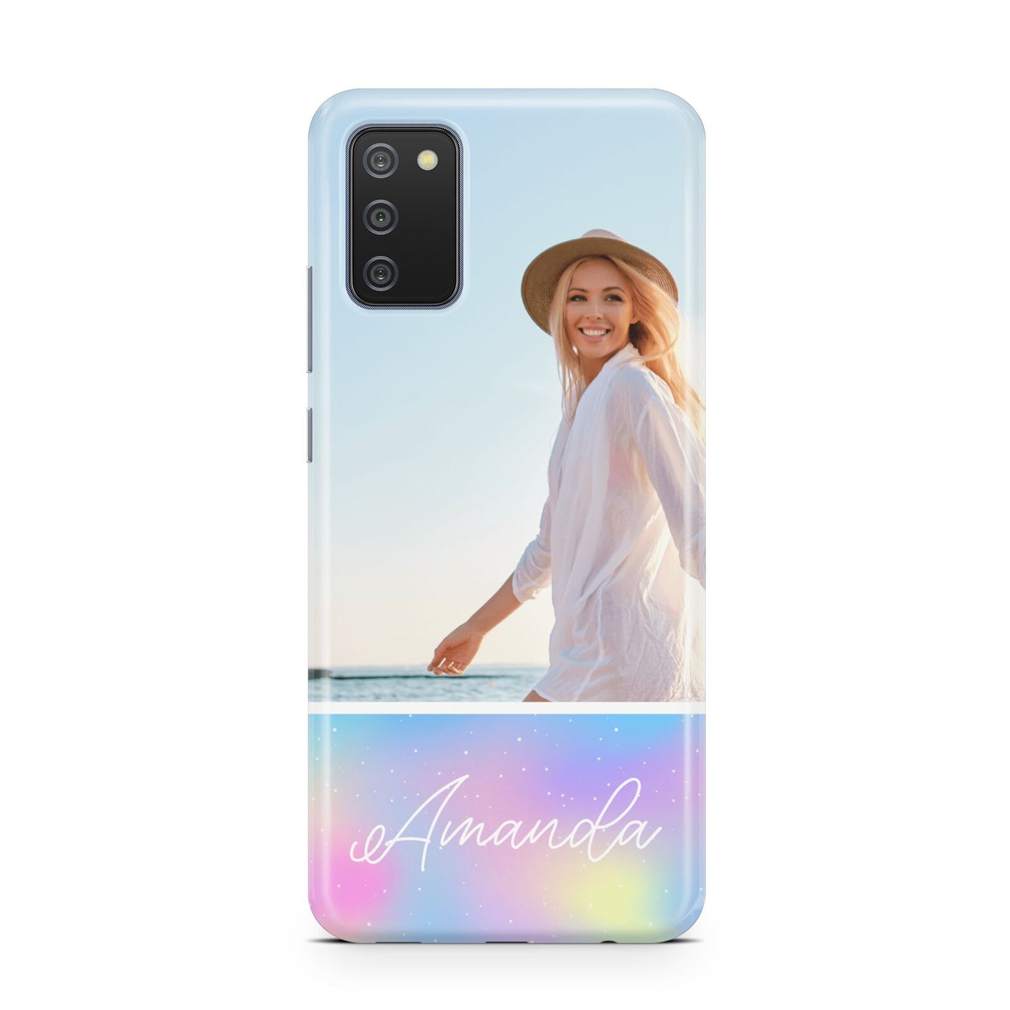 Personalised Unicorn Stars Photo Samsung A02s Case