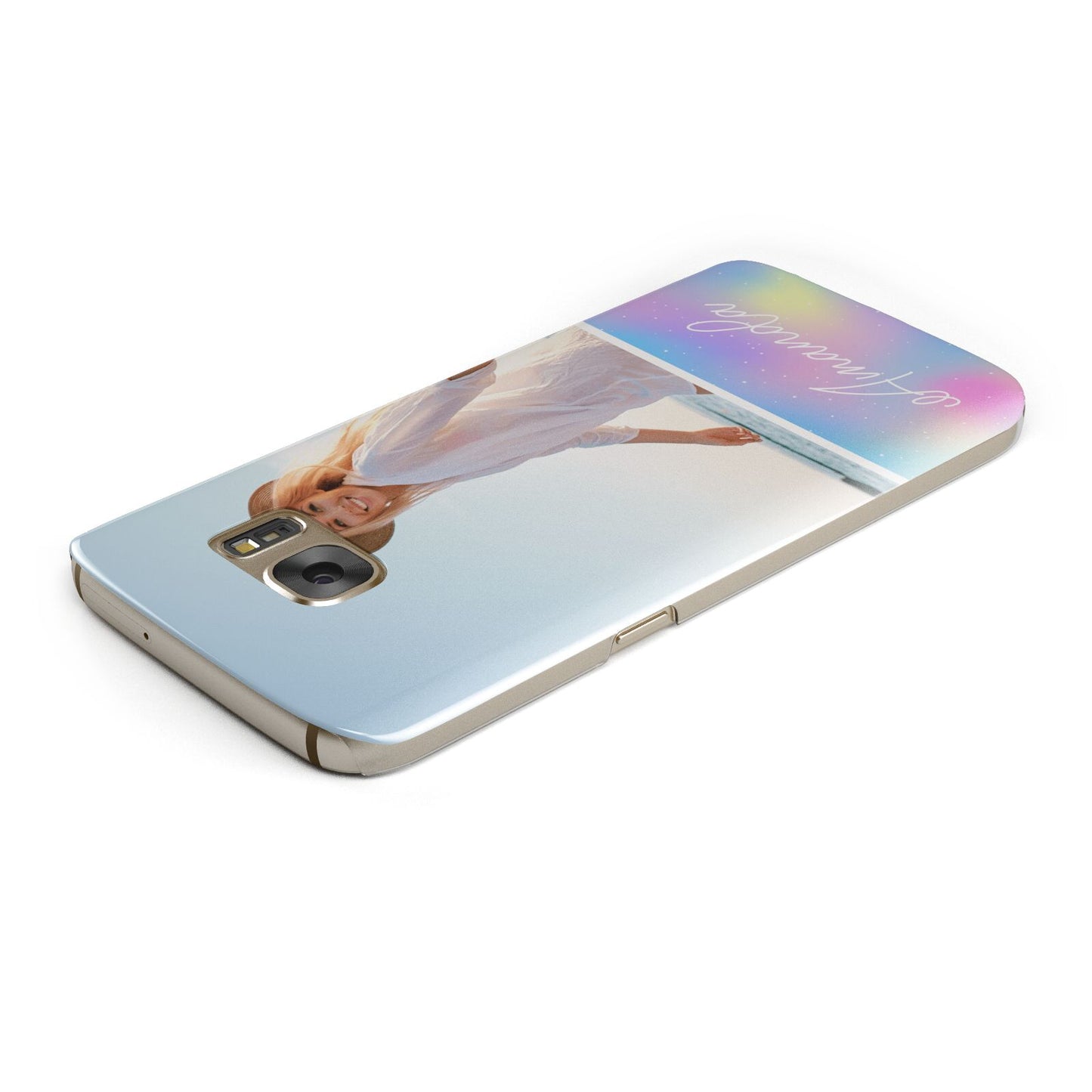 Personalised Unicorn Stars Photo Samsung Galaxy Case Top Cutout