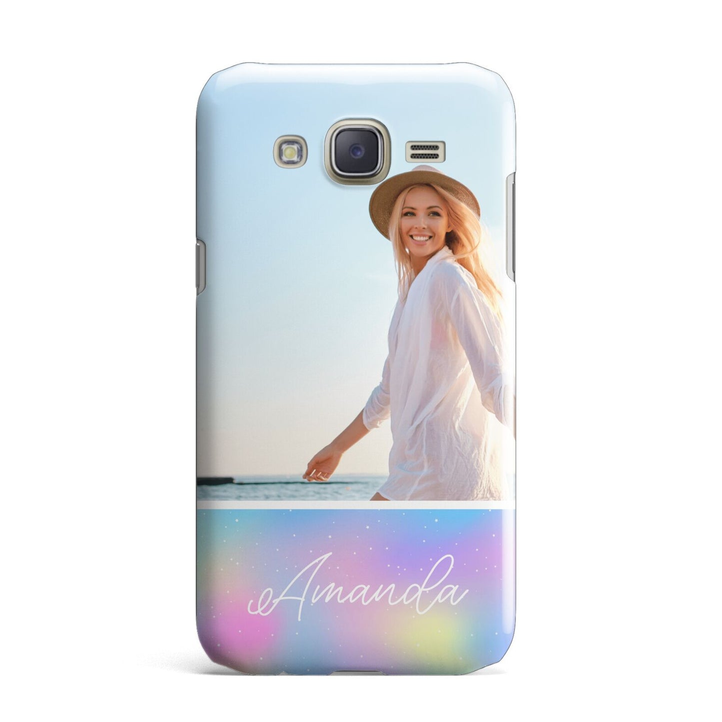 Personalised Unicorn Stars Photo Samsung Galaxy J7 Case