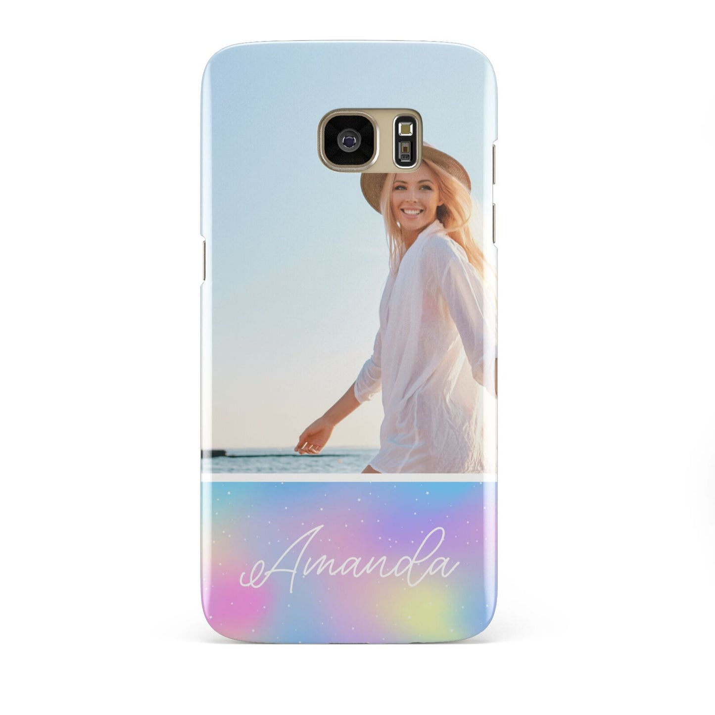 Personalised Unicorn Stars Photo Samsung Galaxy S7 Edge Case