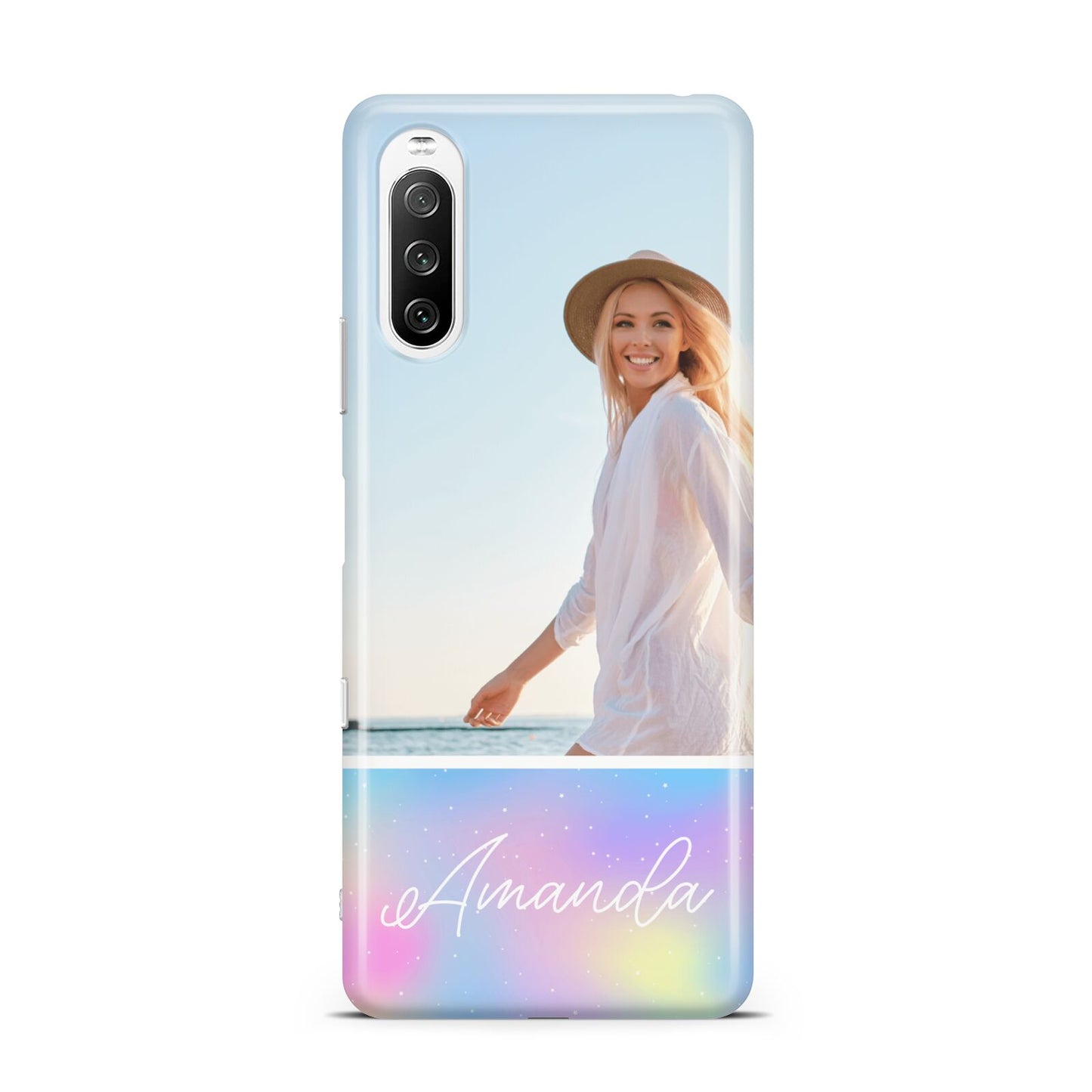 Personalised Unicorn Stars Photo Sony Xperia 10 III Case