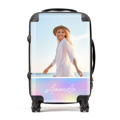 Personalised Unicorn Stars Photo Suitcase