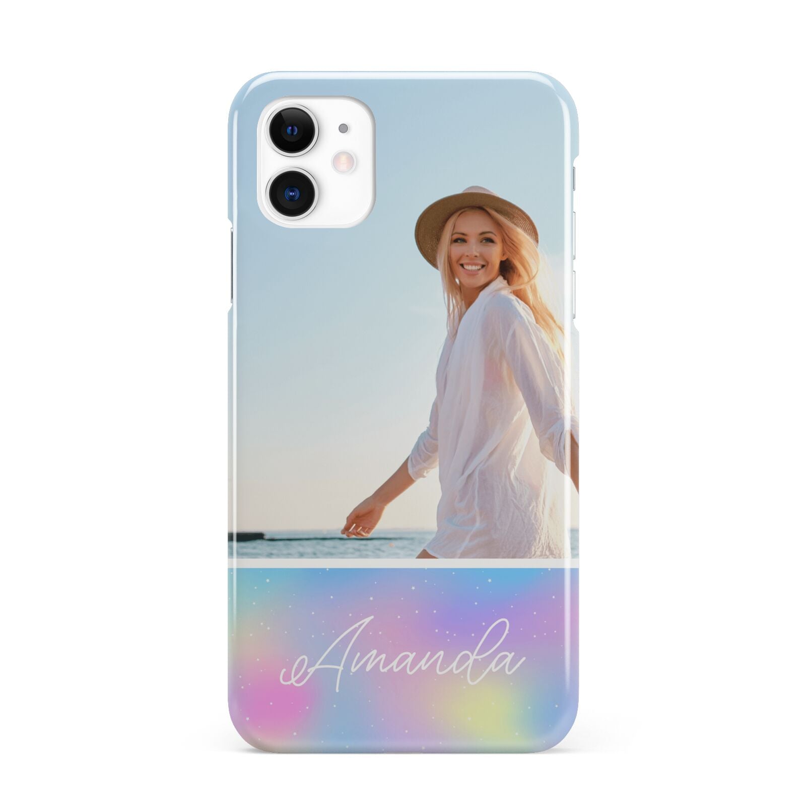 Personalised Unicorn Stars Photo iPhone 11 3D Snap Case