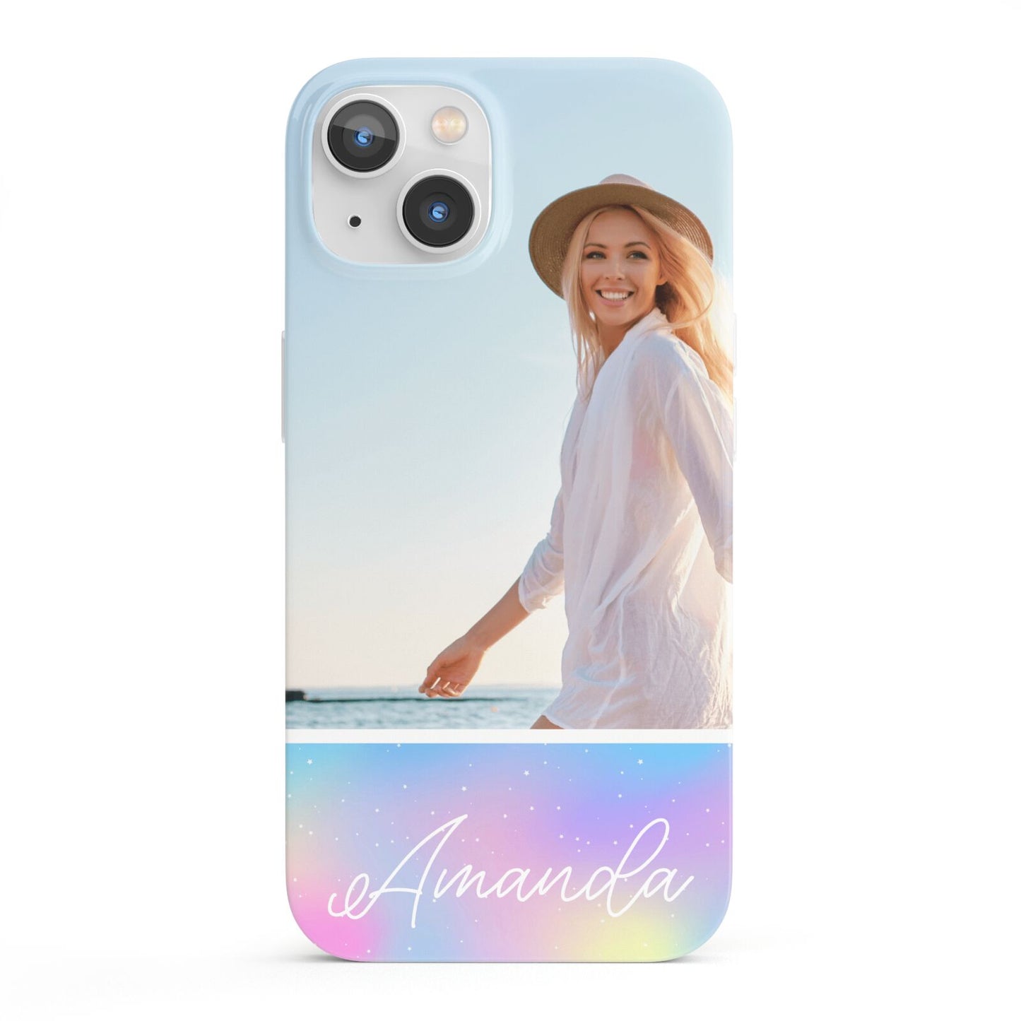 Personalised Unicorn Stars Photo iPhone 13 Full Wrap 3D Snap Case