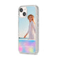 Personalised Unicorn Stars Photo iPhone 14 Glitter Tough Case Starlight Angled Image