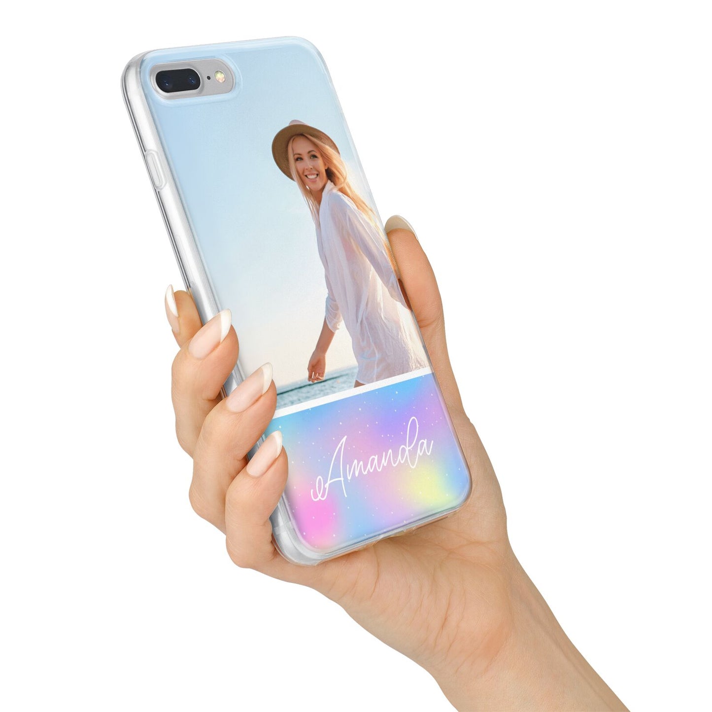 Personalised Unicorn Stars Photo iPhone 7 Plus Bumper Case on Silver iPhone Alternative Image
