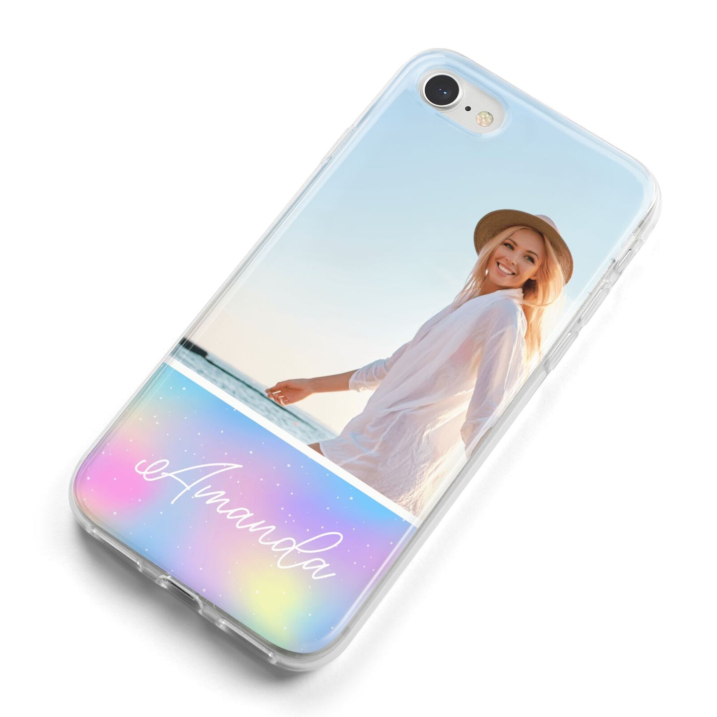 Personalised Unicorn Stars Photo iPhone 8 Bumper Case on Silver iPhone Alternative Image