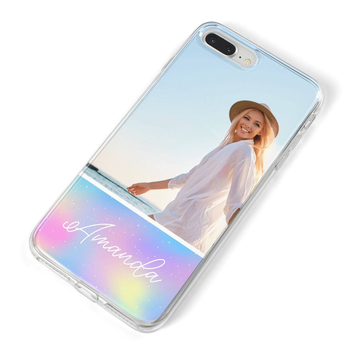 Personalised Unicorn Stars Photo iPhone 8 Plus Bumper Case on Silver iPhone Alternative Image