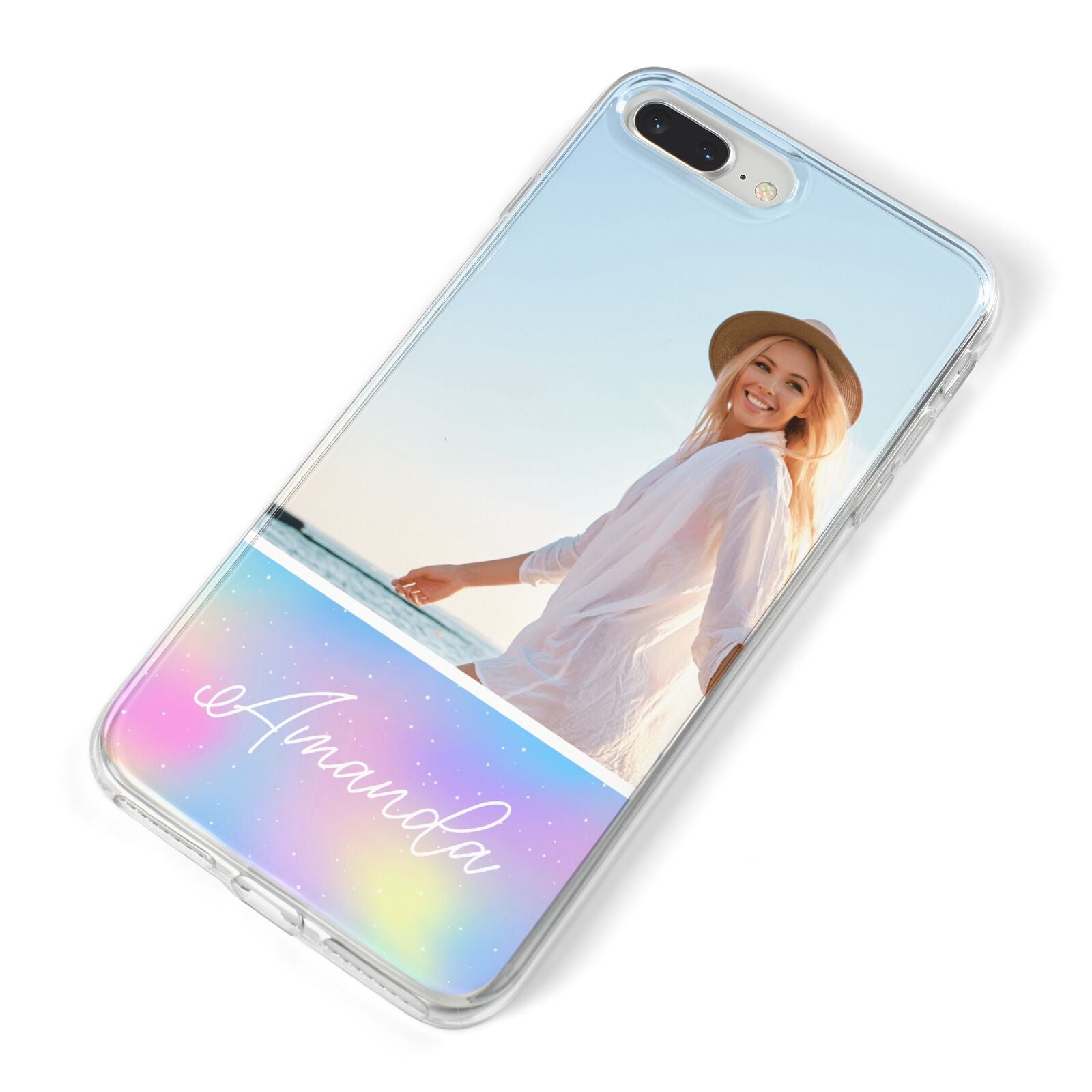 Personalised Unicorn Stars Photo iPhone 8 Plus Bumper Case on Silver iPhone Alternative Image