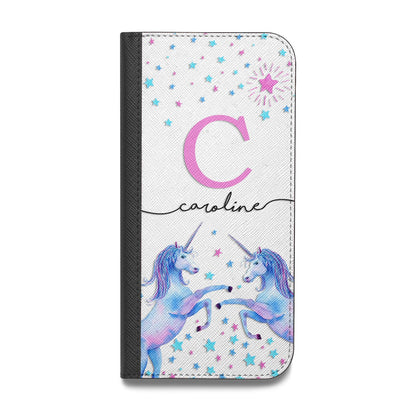 Personalised Unicorn Vegan Leather Flip Samsung Case