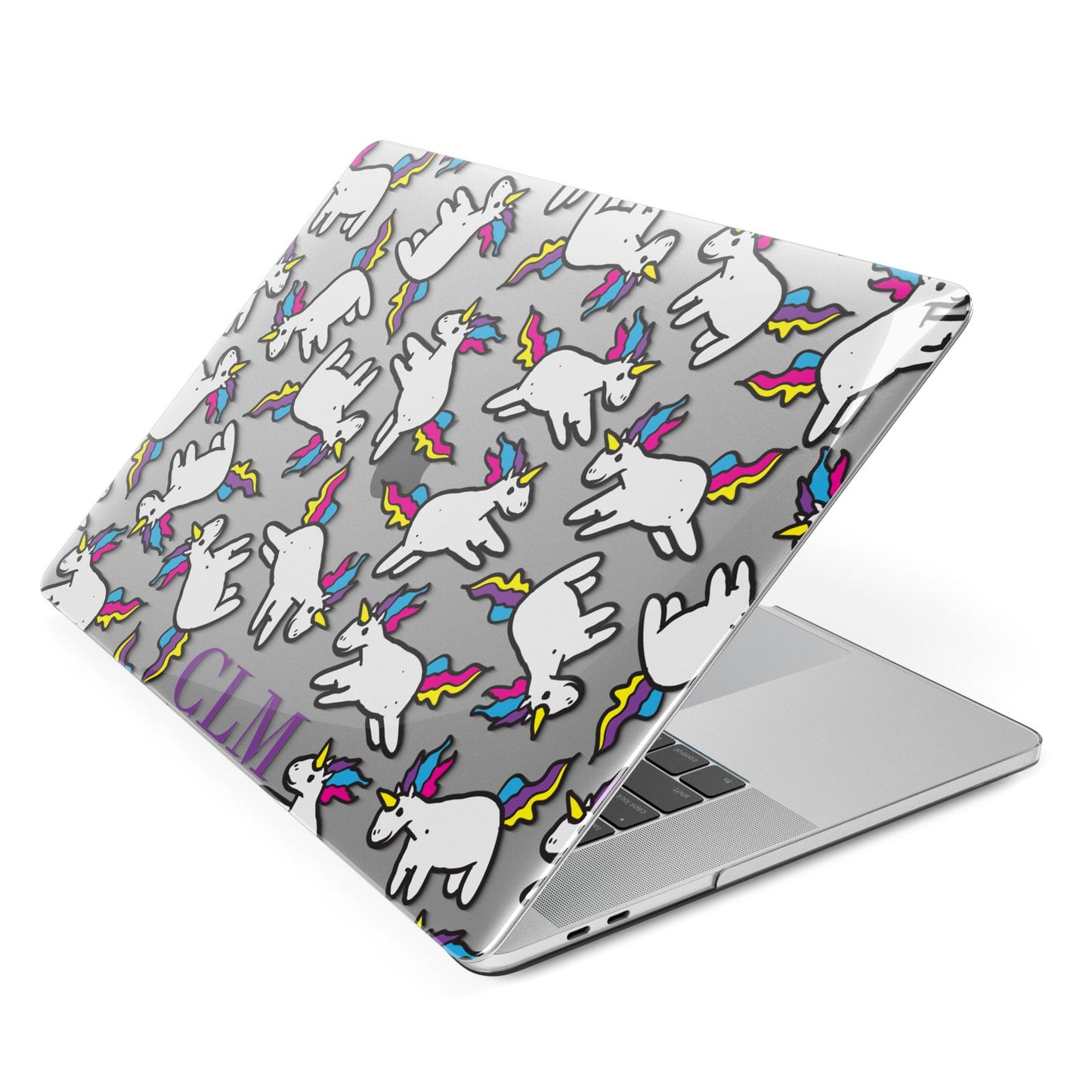 Personalised Unicorn With Initials Apple MacBook Case Side View