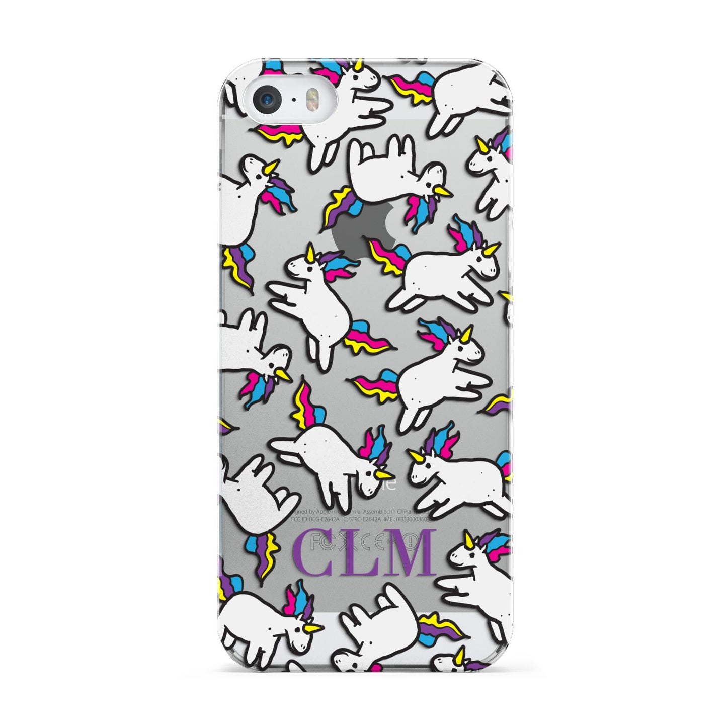 Personalised Unicorn With Initials Apple iPhone 5 Case