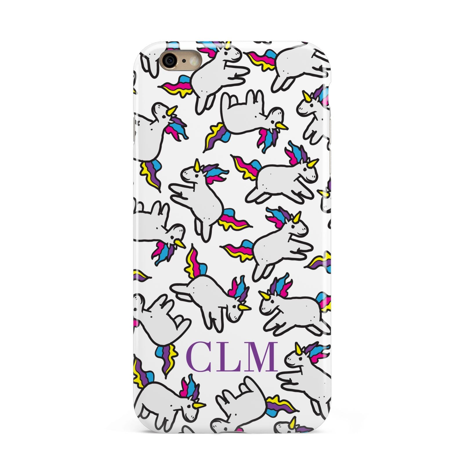 Personalised Unicorn With Initials Apple iPhone 6 Plus 3D Tough Case