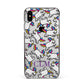 Personalised Unicorn With Initials Apple iPhone Xs Max Impact Case Black Edge on Silver Phone