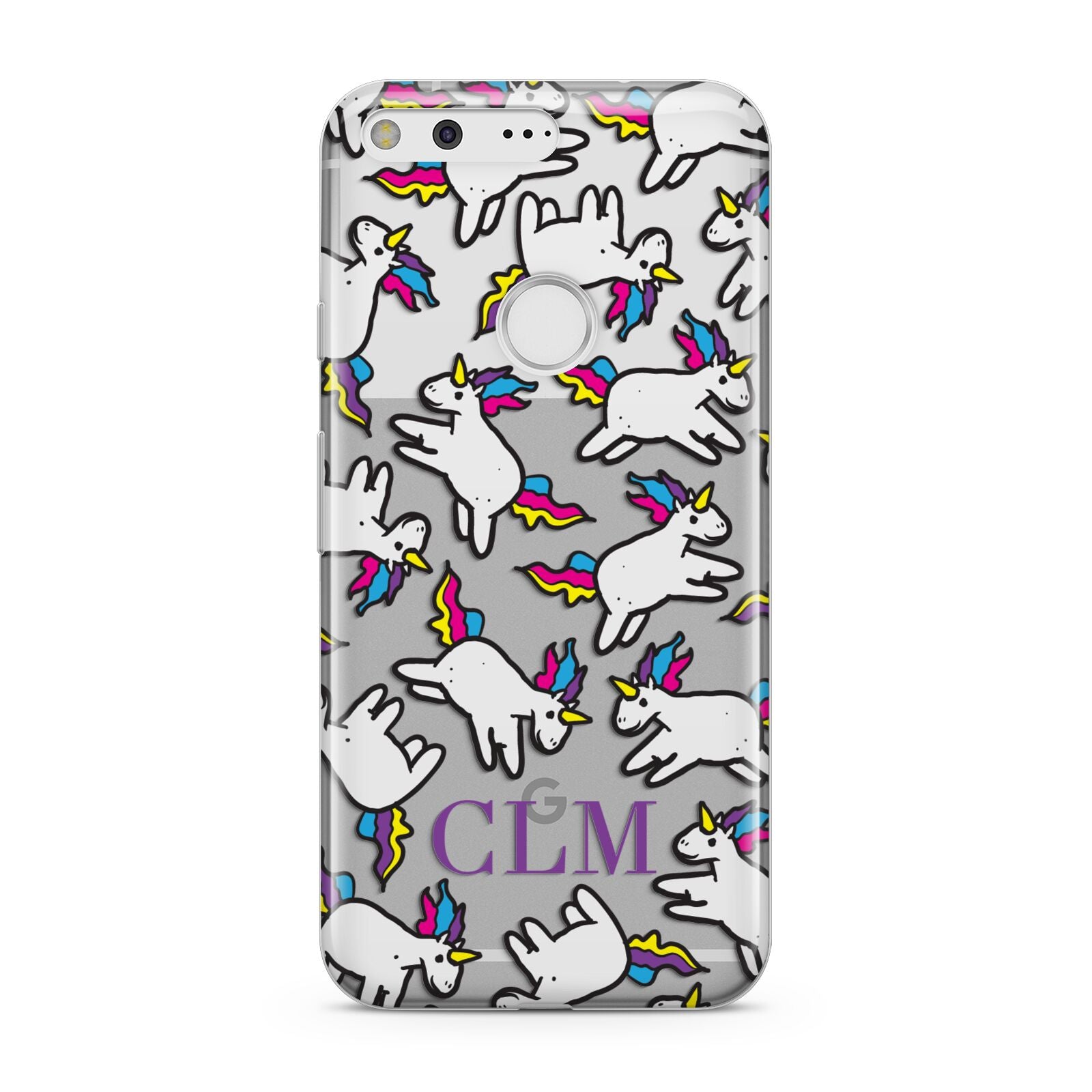 Personalised Unicorn With Initials Google Pixel Case