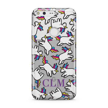 Personalised Unicorn With Initials Google Pixel Case