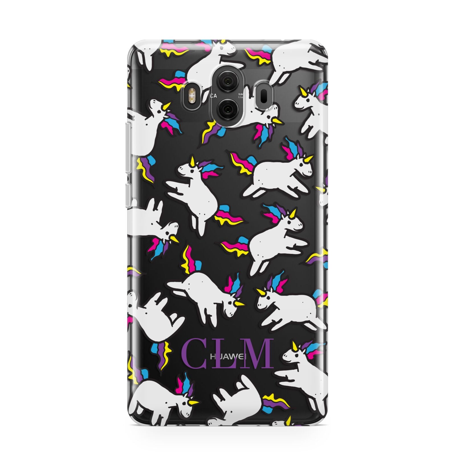 Personalised Unicorn With Initials Huawei Mate 10 Protective Phone Case