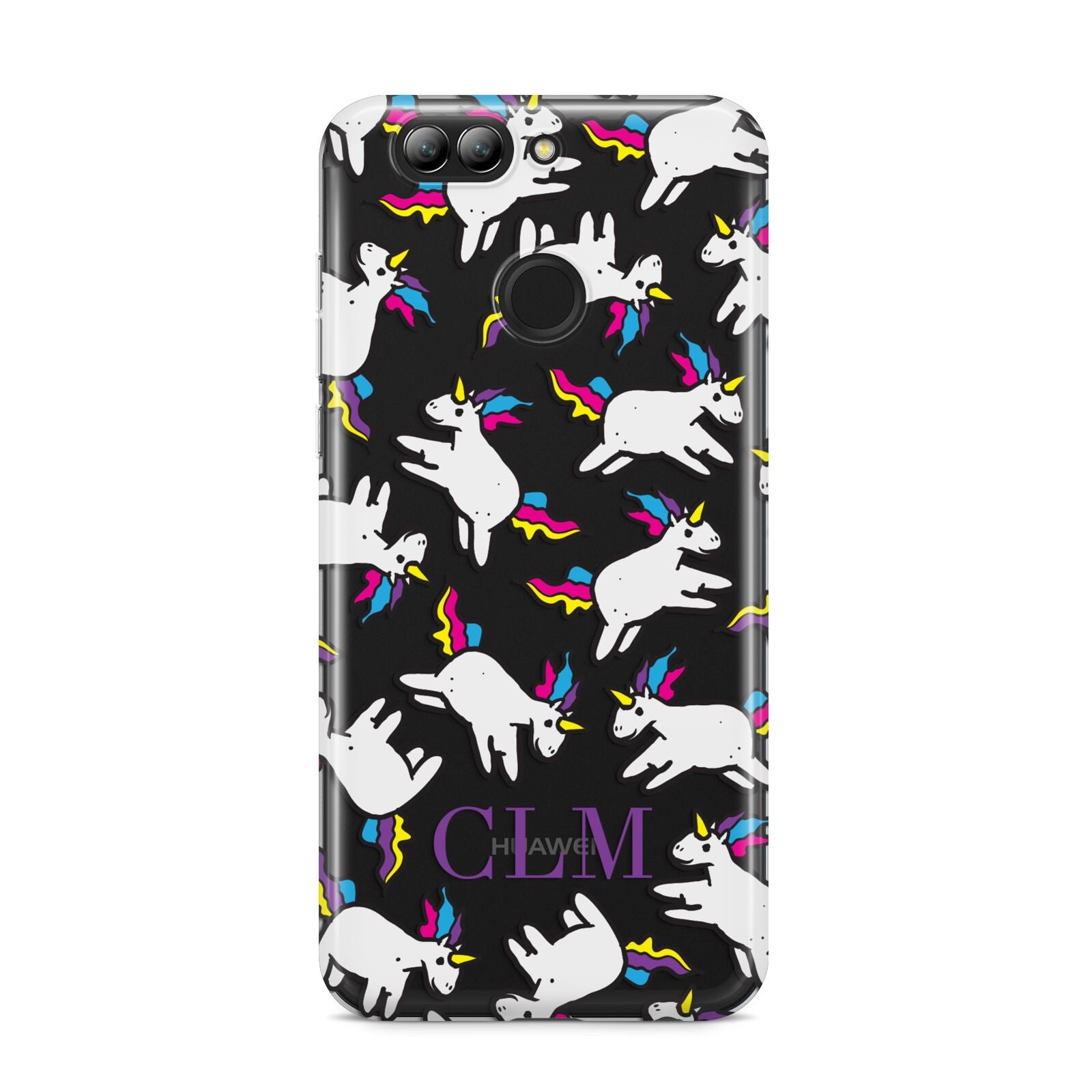 Personalised Unicorn With Initials Huawei Nova 2s Phone Case