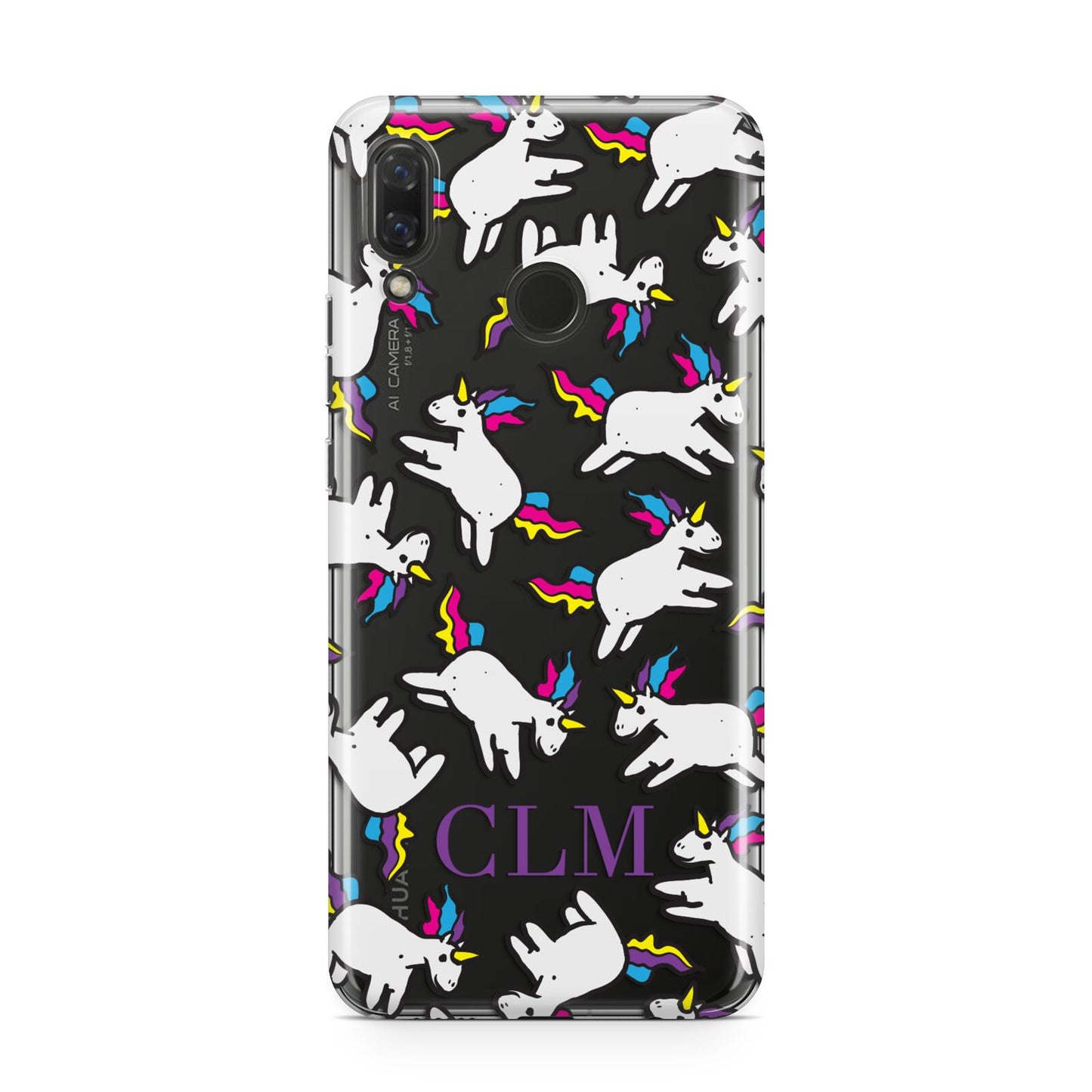 Personalised Unicorn With Initials Huawei Nova 3 Phone Case