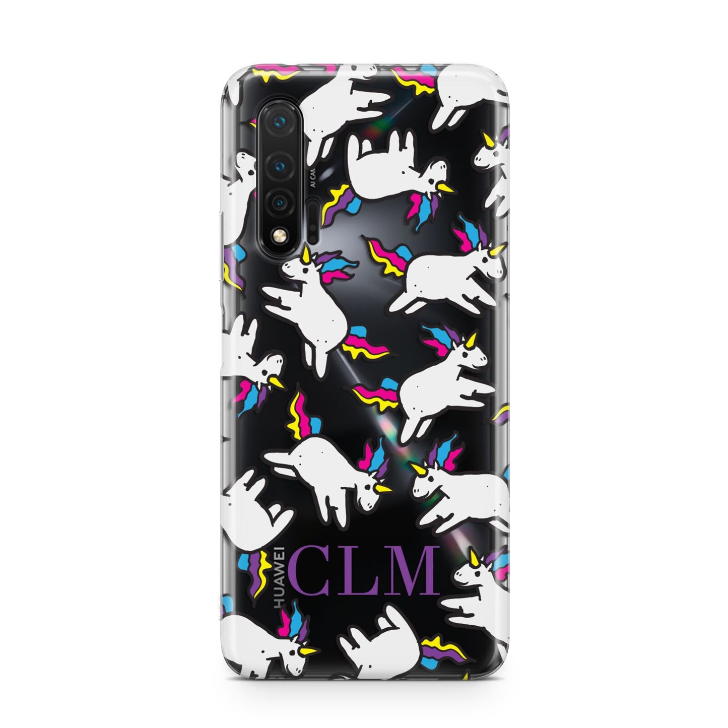 Personalised Unicorn With Initials Huawei Nova 6 Phone Case