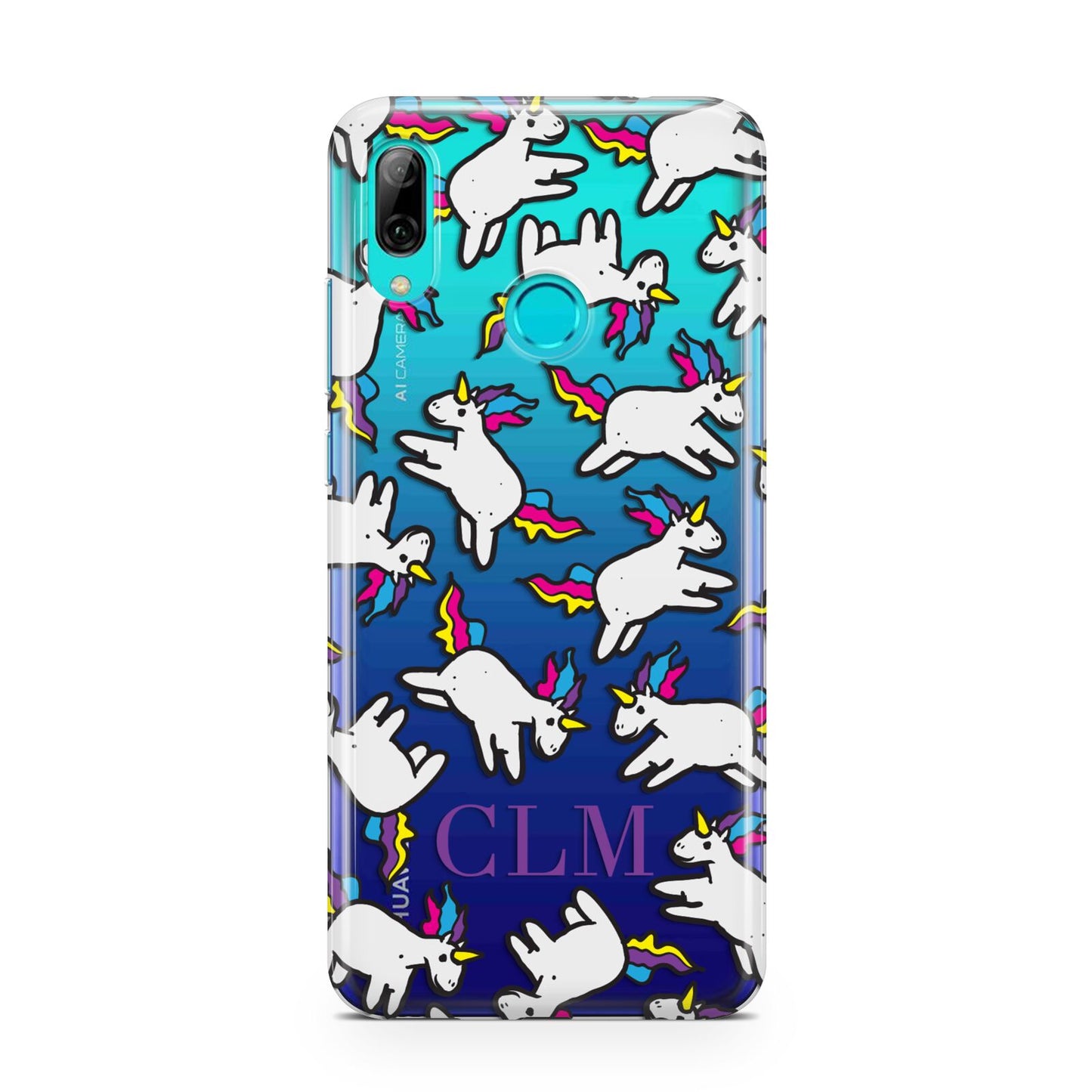 Personalised Unicorn With Initials Huawei P Smart 2019 Case