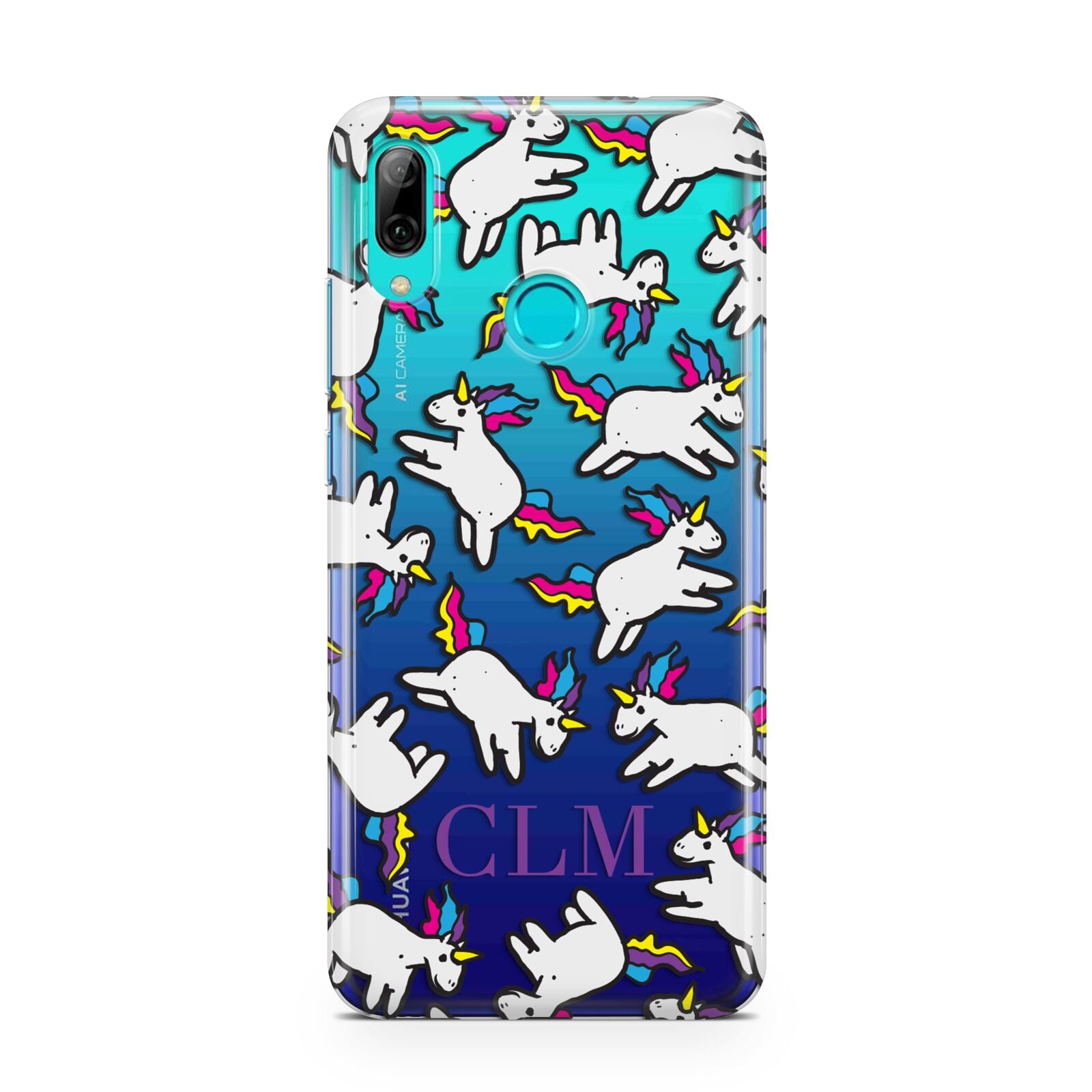Personalised Unicorn With Initials Huawei P Smart 2019 Case