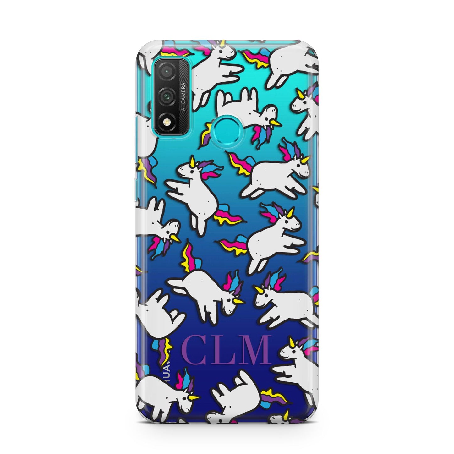 Personalised Unicorn With Initials Huawei P Smart 2020