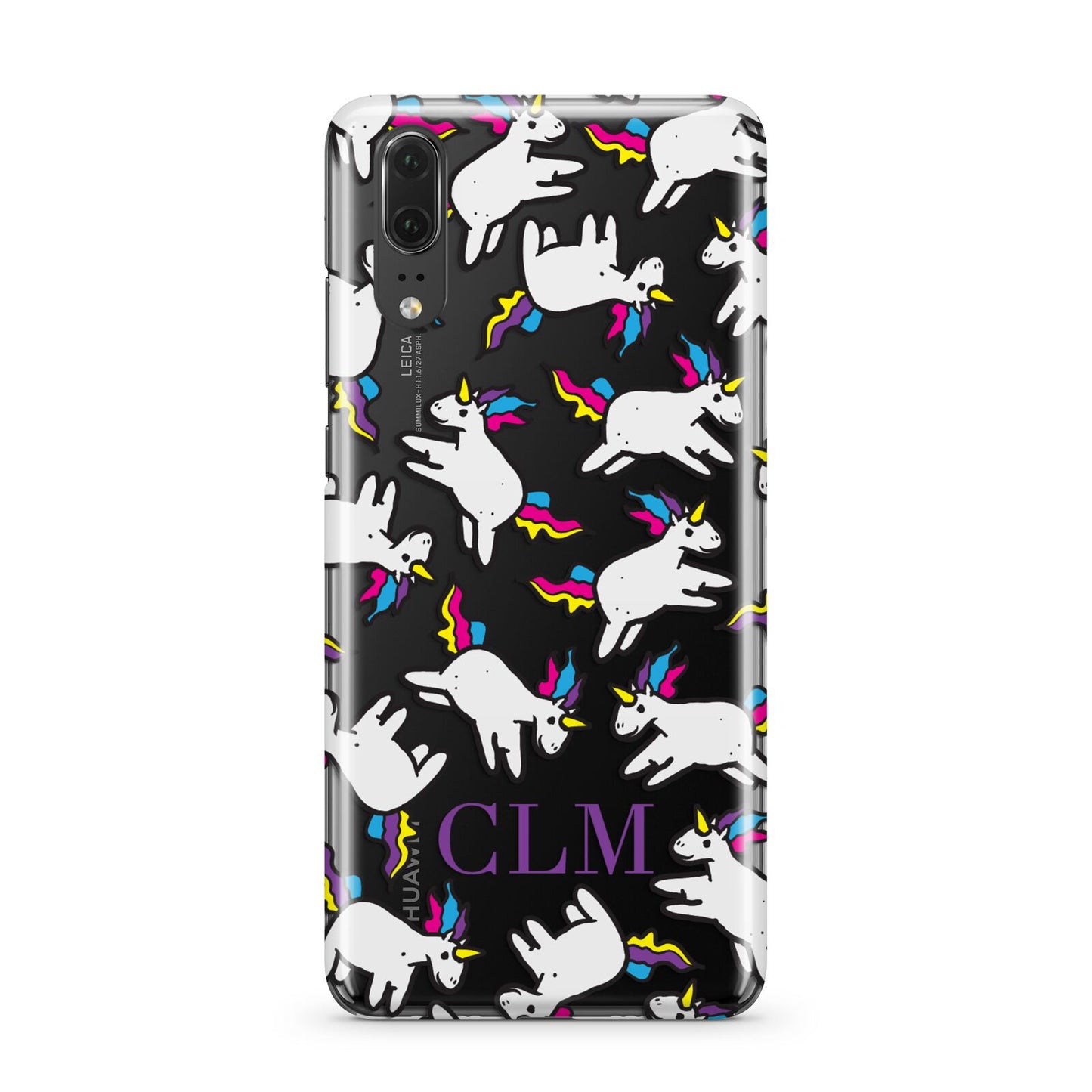Personalised Unicorn With Initials Huawei P20 Phone Case