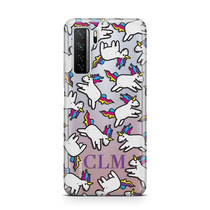 Personalised Unicorn With Initials Huawei P40 Lite 5G Phone Case