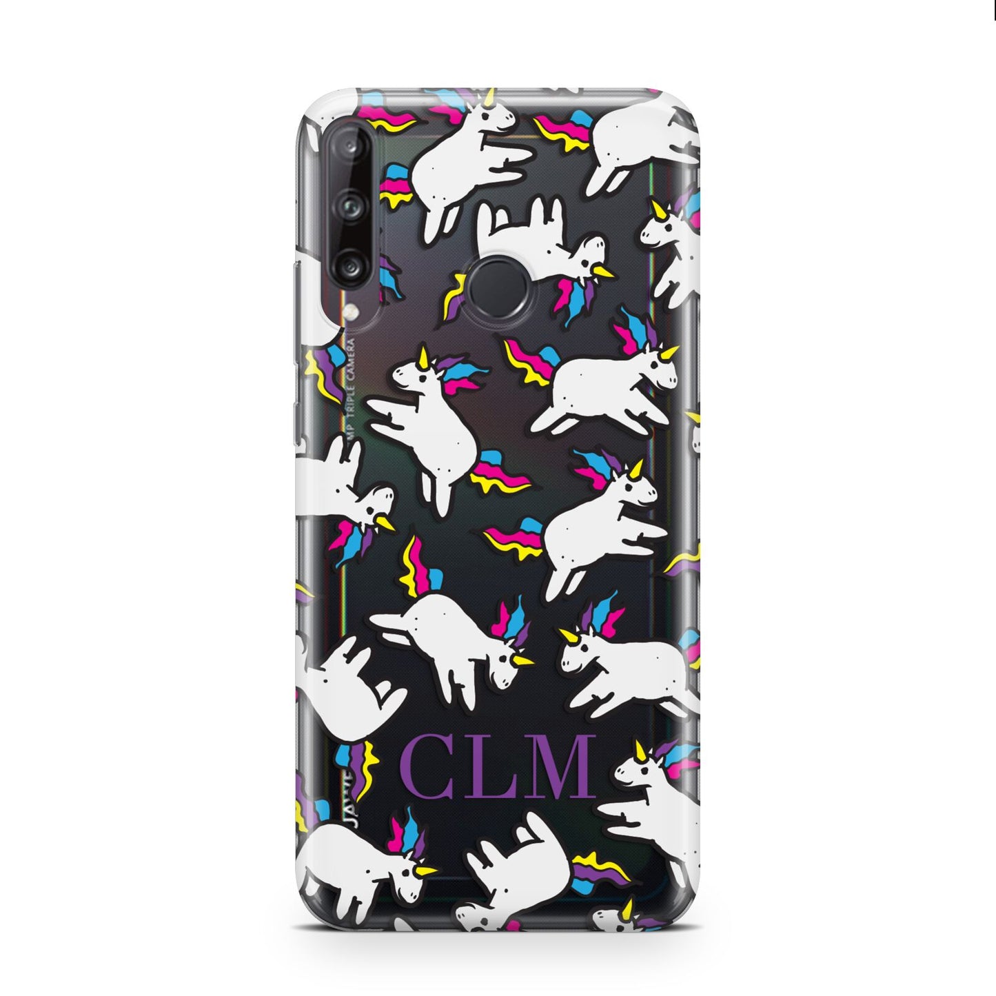 Personalised Unicorn With Initials Huawei P40 Lite E Phone Case