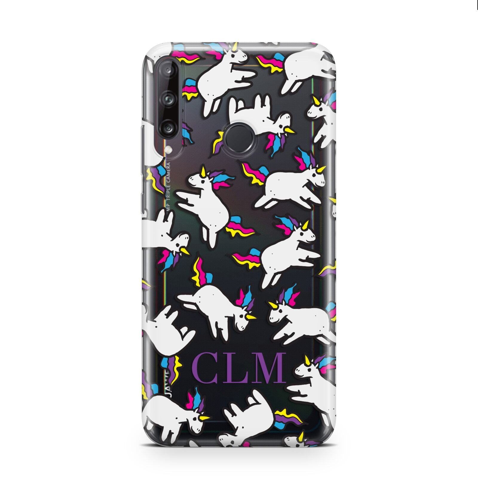 Personalised Unicorn With Initials Huawei P40 Lite E Phone Case