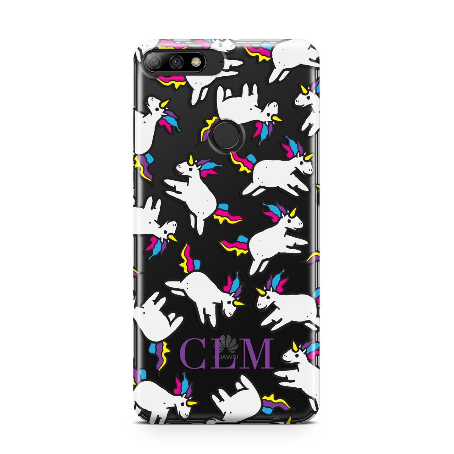 Personalised Unicorn With Initials Huawei Y7 2018
