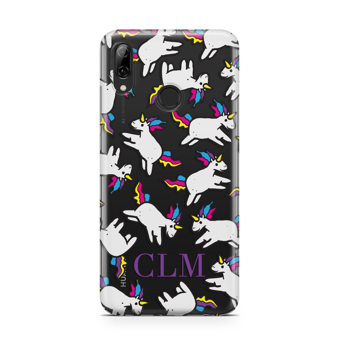 Personalised Unicorn With Initials Huawei Y7 2019