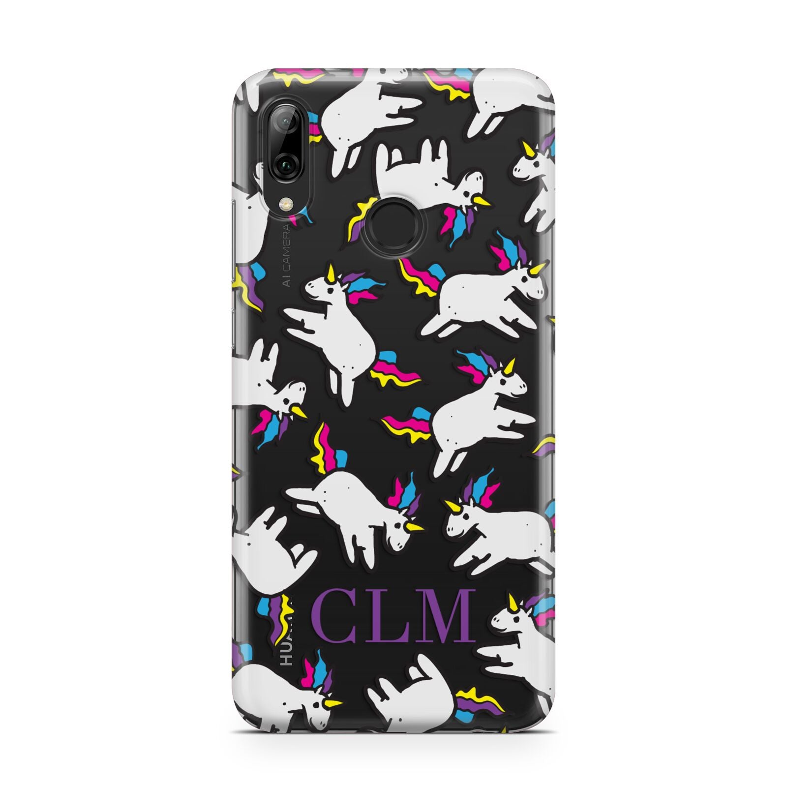 Personalised Unicorn With Initials Huawei Y7 2019