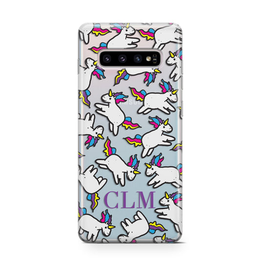 Personalised Unicorn With Initials Protective Samsung Galaxy Case