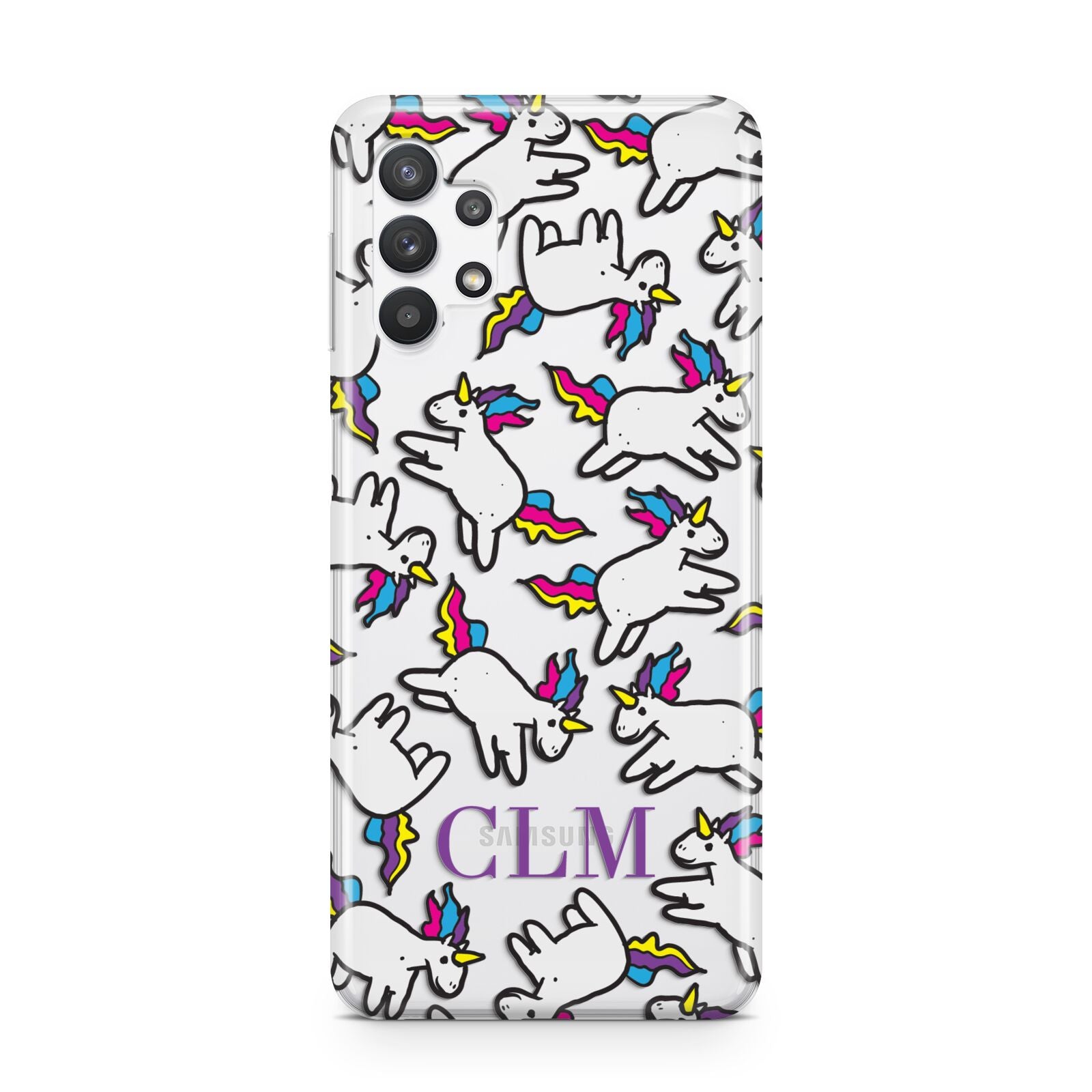 Personalised Unicorn With Initials Samsung A32 5G Case