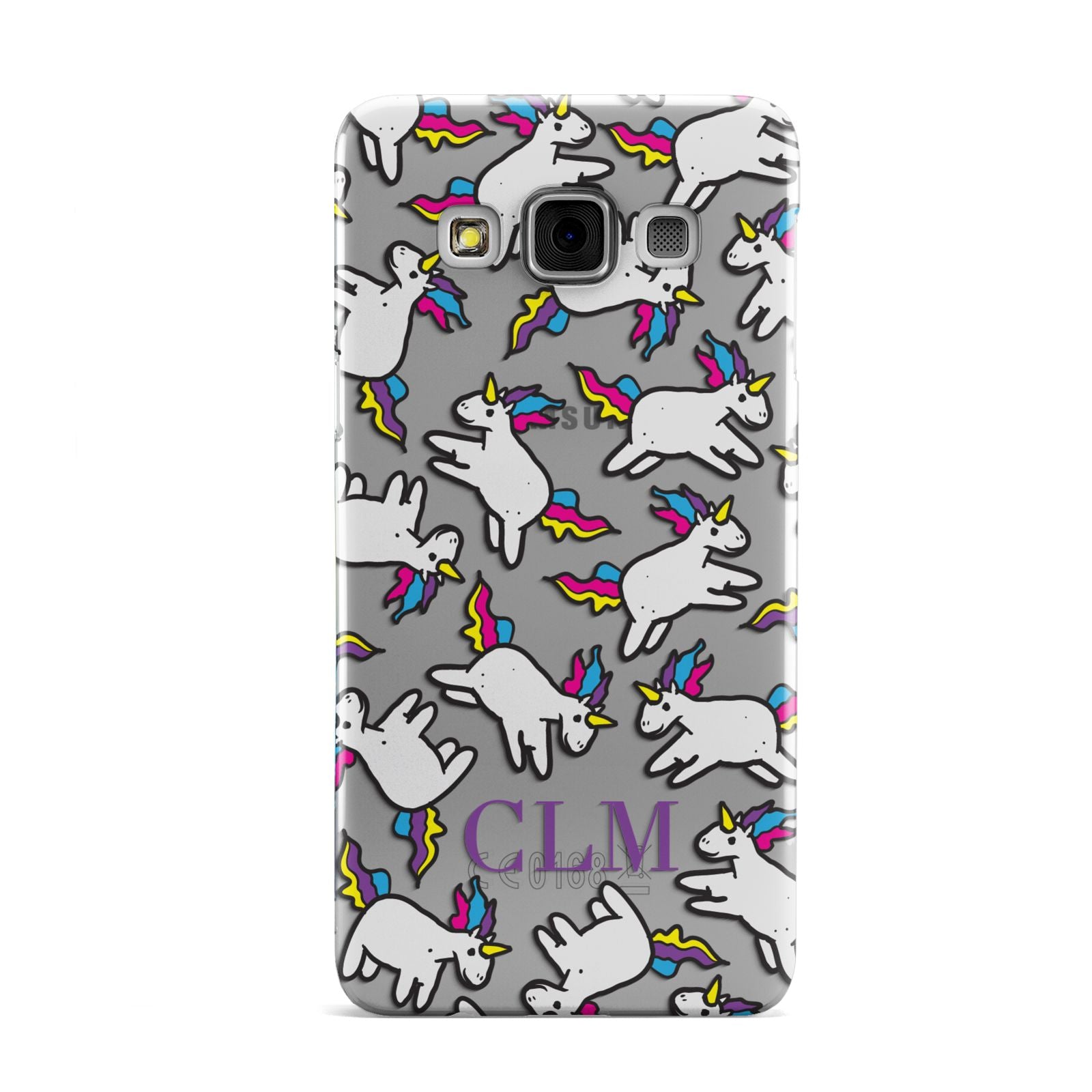 Personalised Unicorn With Initials Samsung Galaxy A3 Case