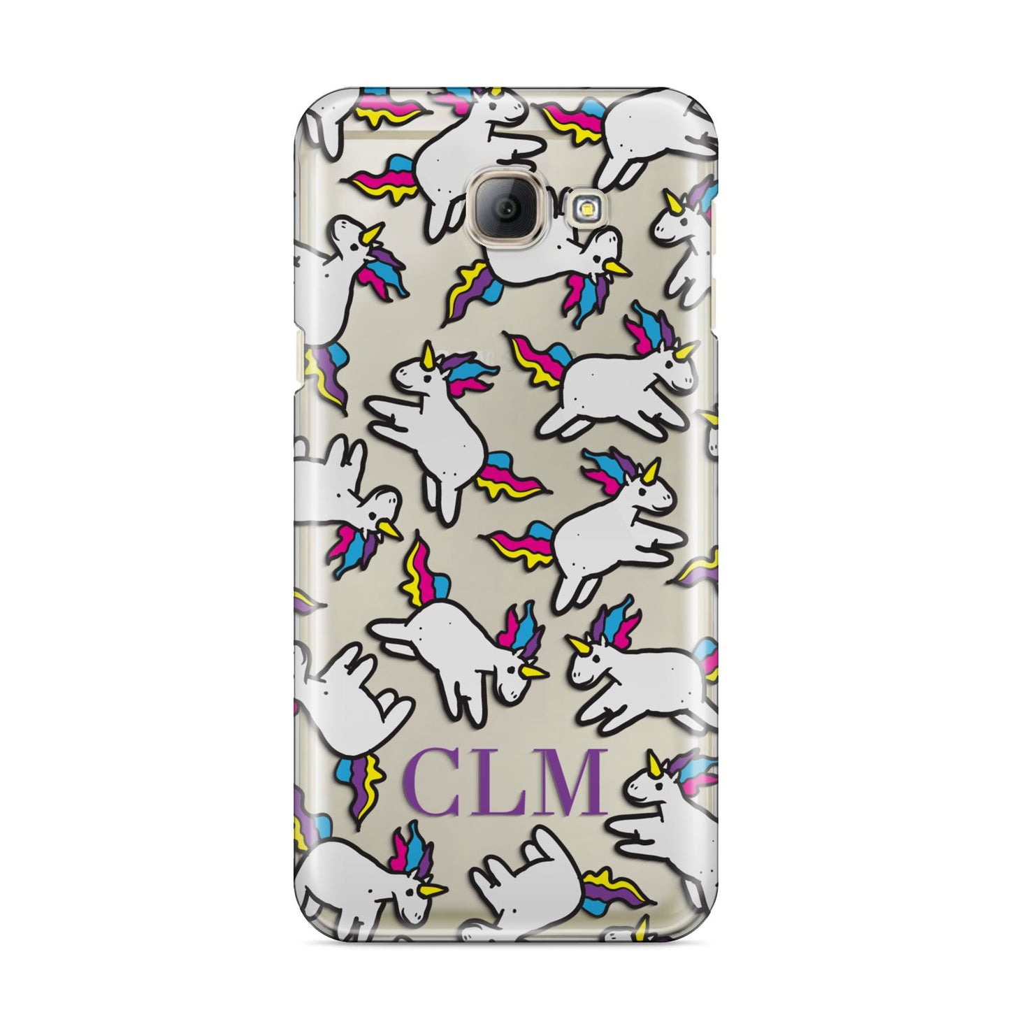 Personalised Unicorn With Initials Samsung Galaxy A8 2016 Case