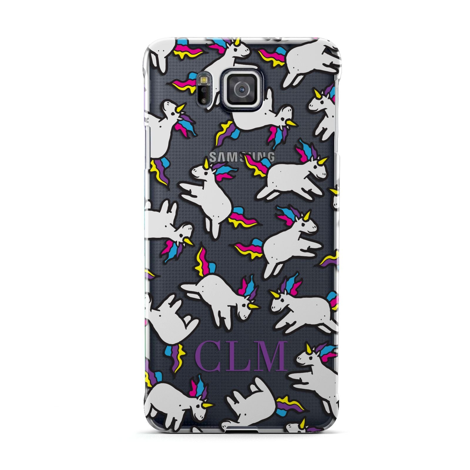 Personalised Unicorn With Initials Samsung Galaxy Alpha Case