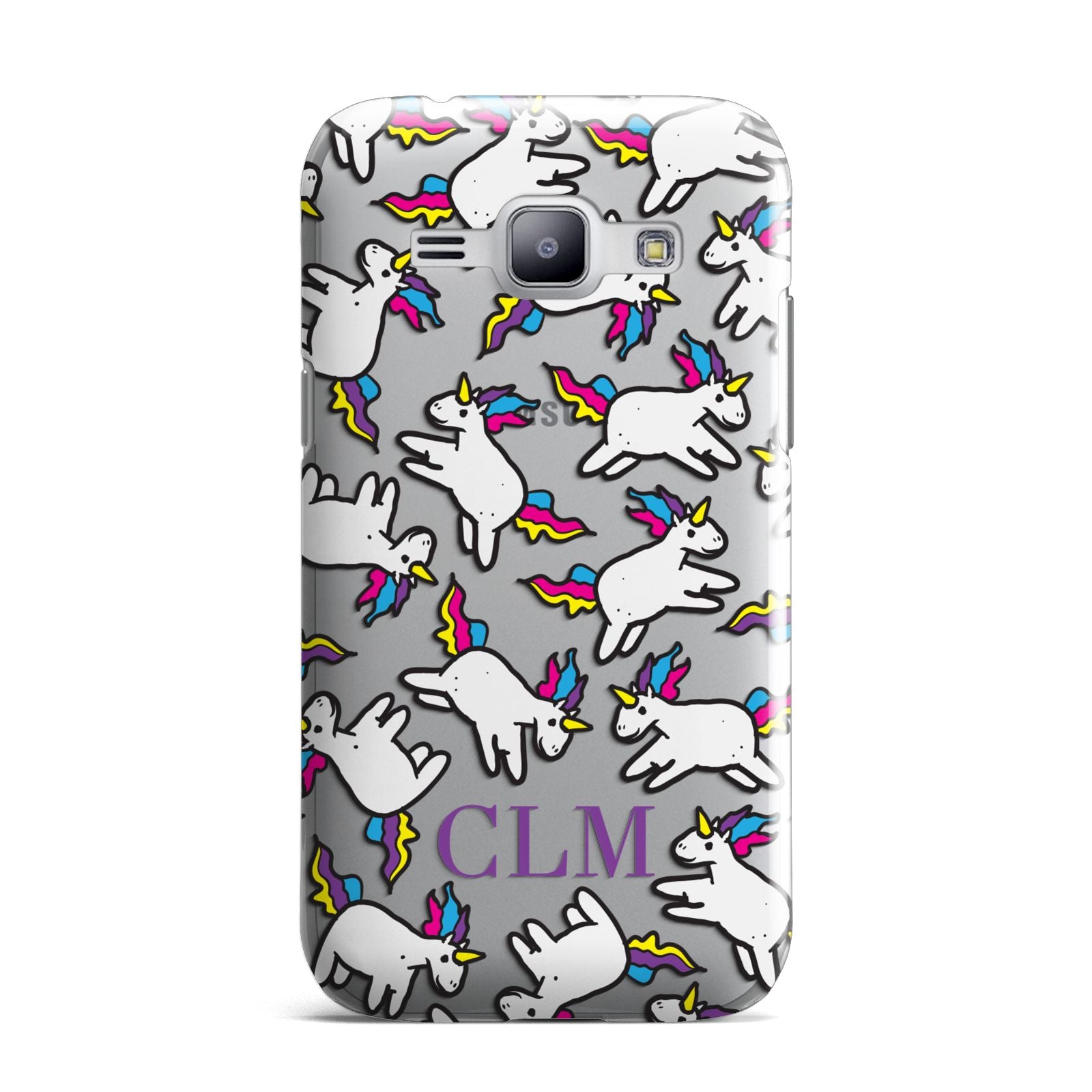 Personalised Unicorn With Initials Samsung Galaxy J1 2015 Case