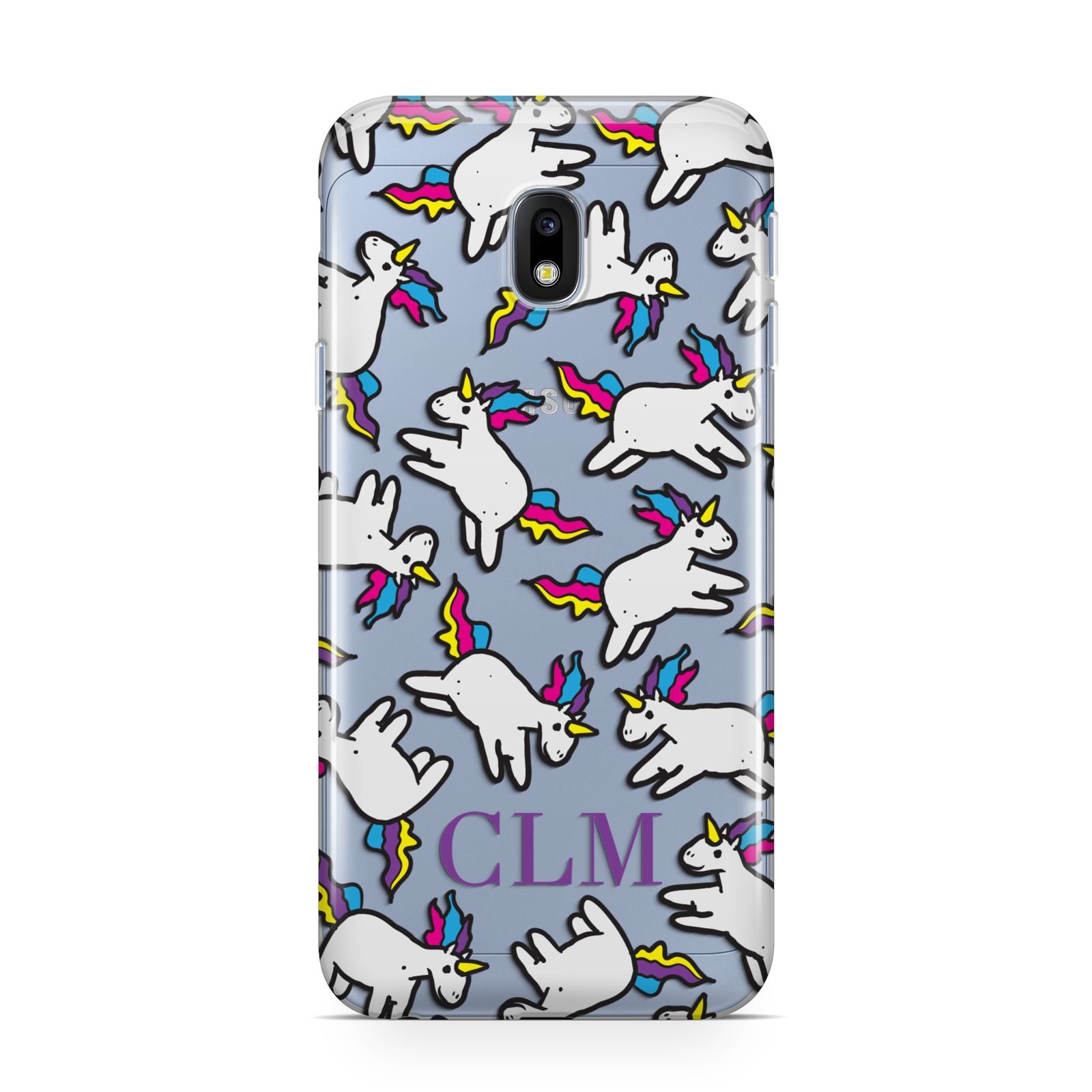 Personalised Unicorn With Initials Samsung Galaxy J3 2017 Case