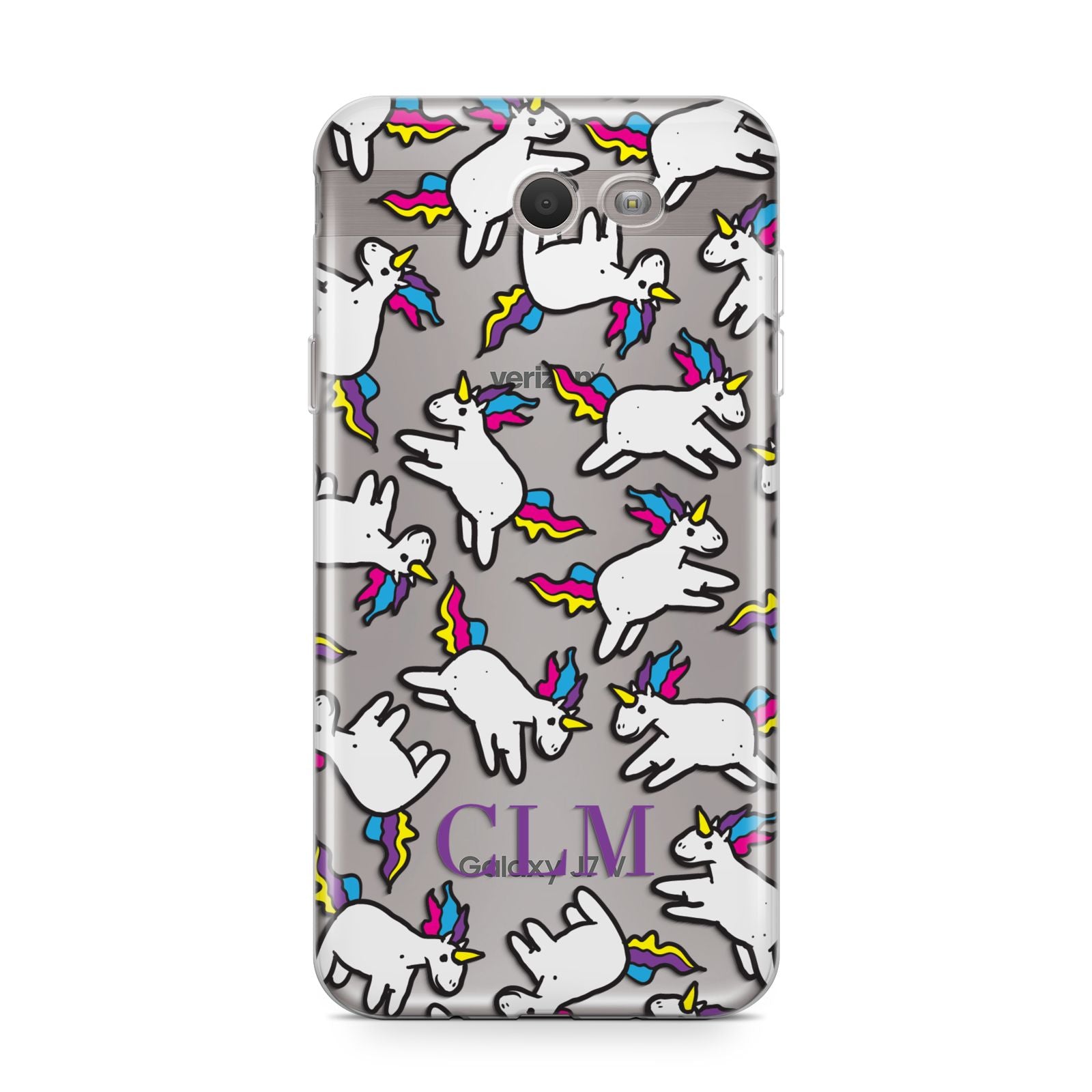 Personalised Unicorn With Initials Samsung Galaxy J7 2017 Case