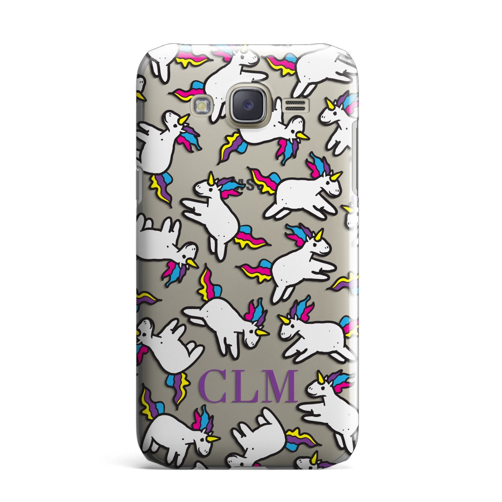 Personalised Unicorn With Initials Samsung Galaxy J7 Case