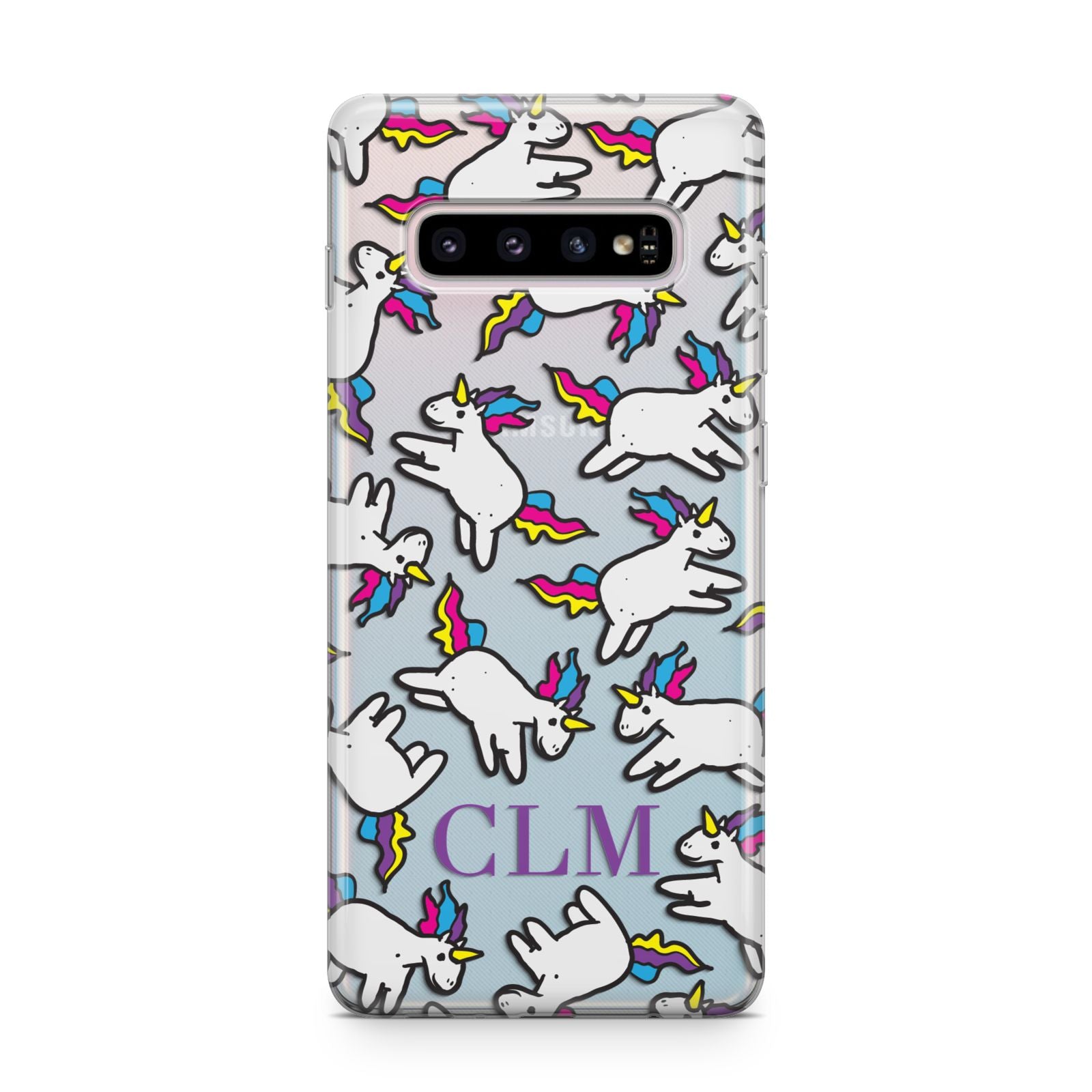 Personalised Unicorn With Initials Samsung Galaxy S10 Plus Case
