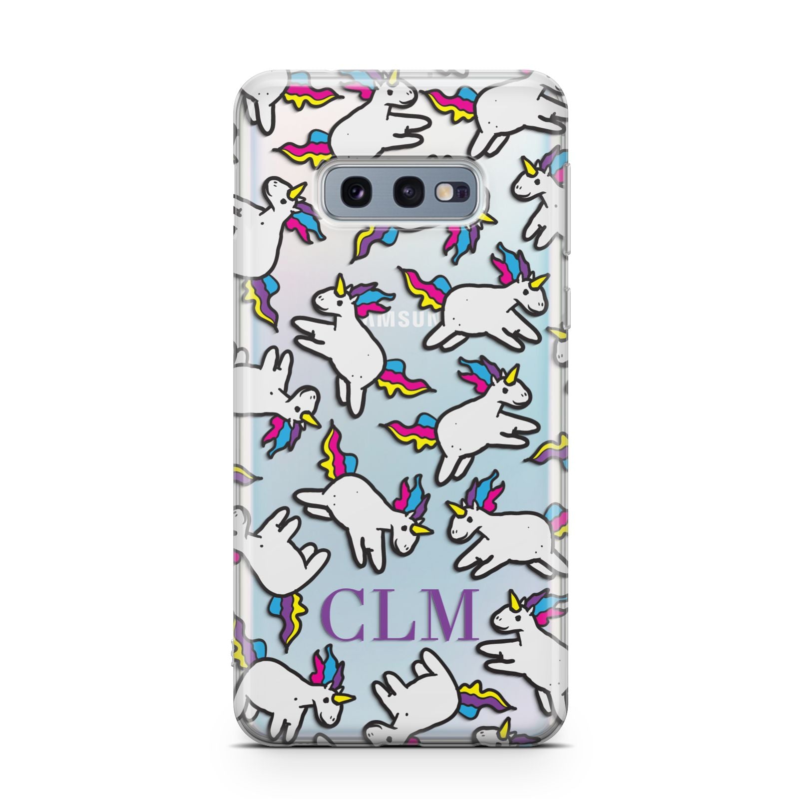 Personalised Unicorn With Initials Samsung Galaxy S10E Case